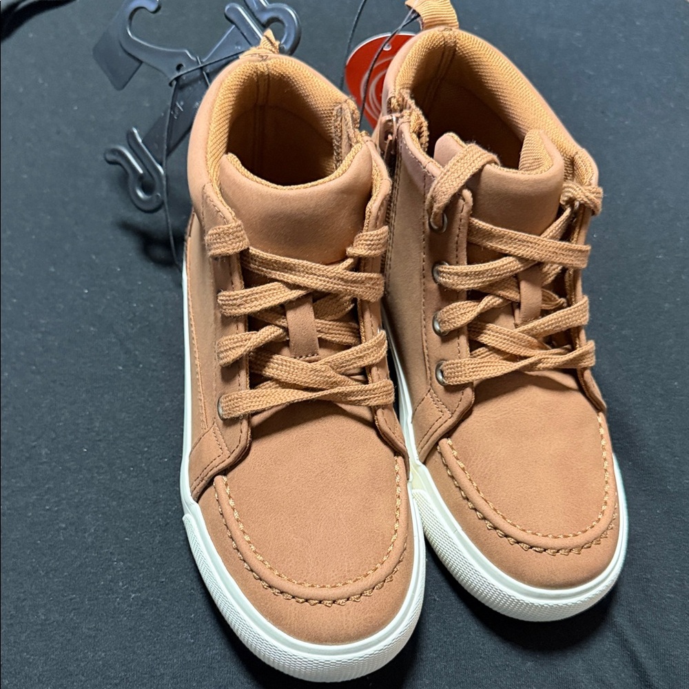 Kids Tan High-Top Sneakers